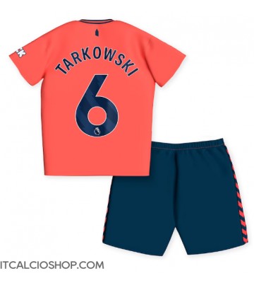 Everton James Tarkowski #6 Seconda Maglia Bambino 2023-24 Manica Corta (+ Pantaloni corti)